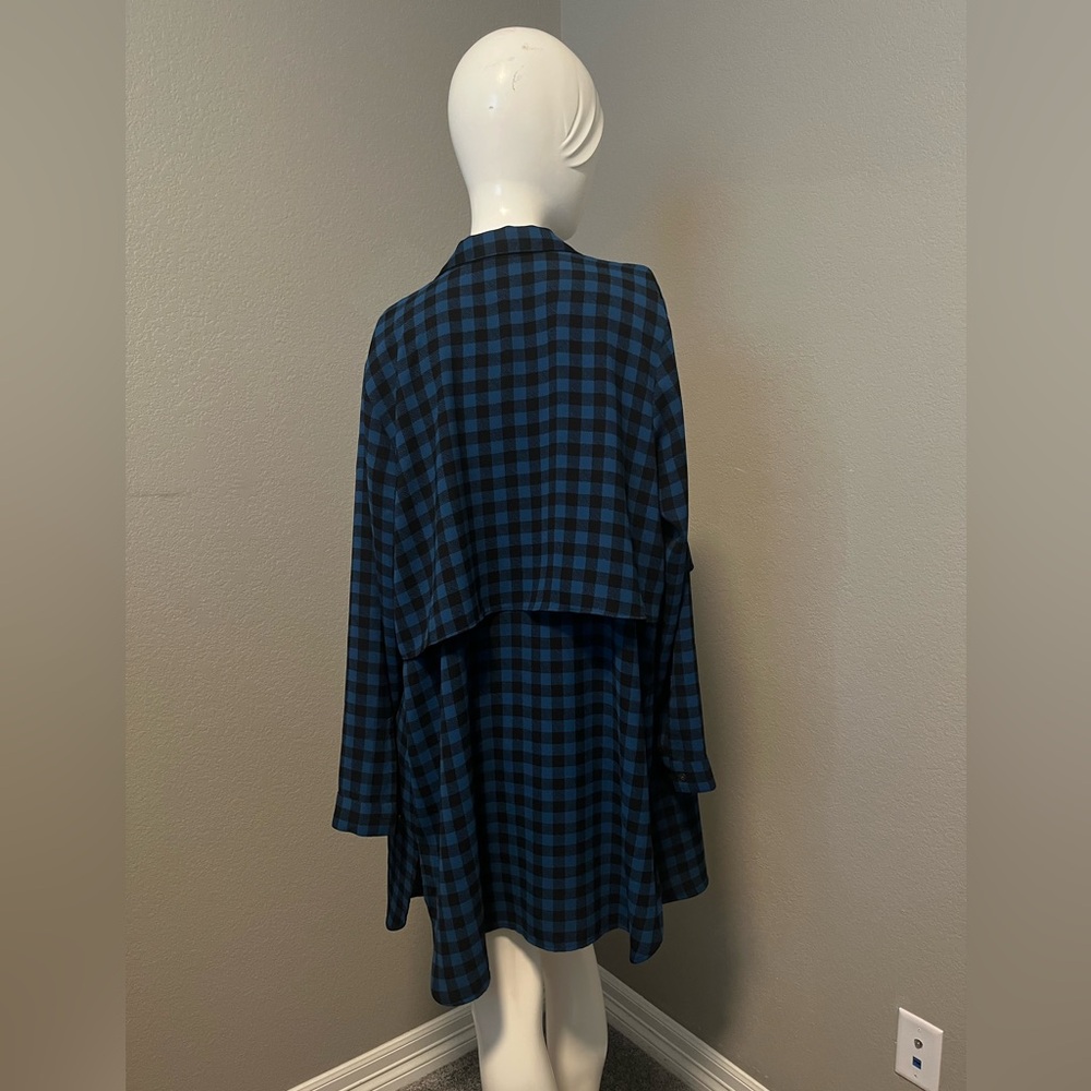 J. JILL Women’s Blue/ Black Checkered Classic Button Up Shirt Dress Size M - Picture 7 of 15